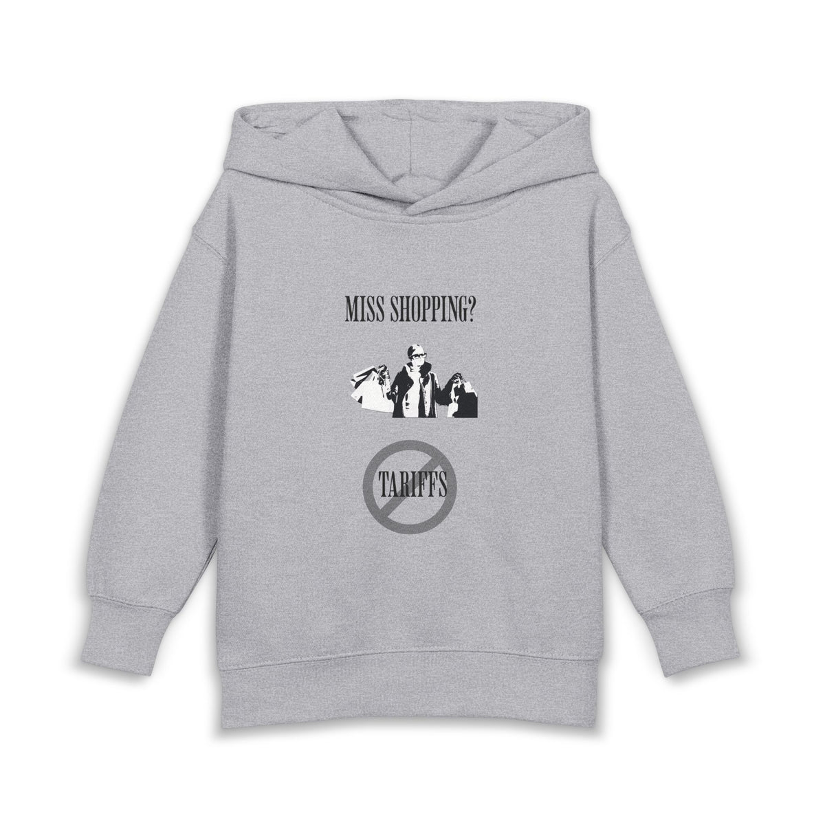 Miss Shopping – Stop the Tariffs hoodie - Dark Heather